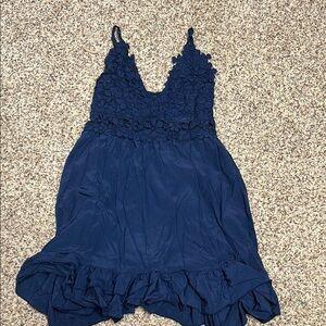 Elegant Navy Lace Sleepwear